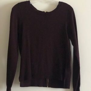 Plum sweater with zip back